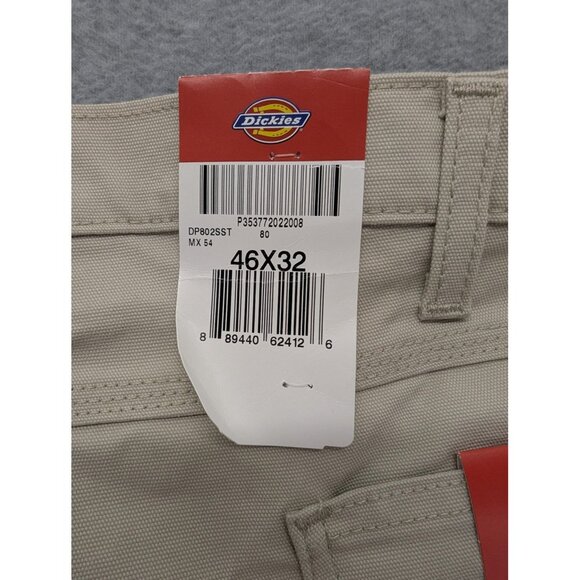 Dickies Pants Mens 46x32 Khaki Flex Regular Fit Straight Leg Active Waist Work - Picture 10 of 16